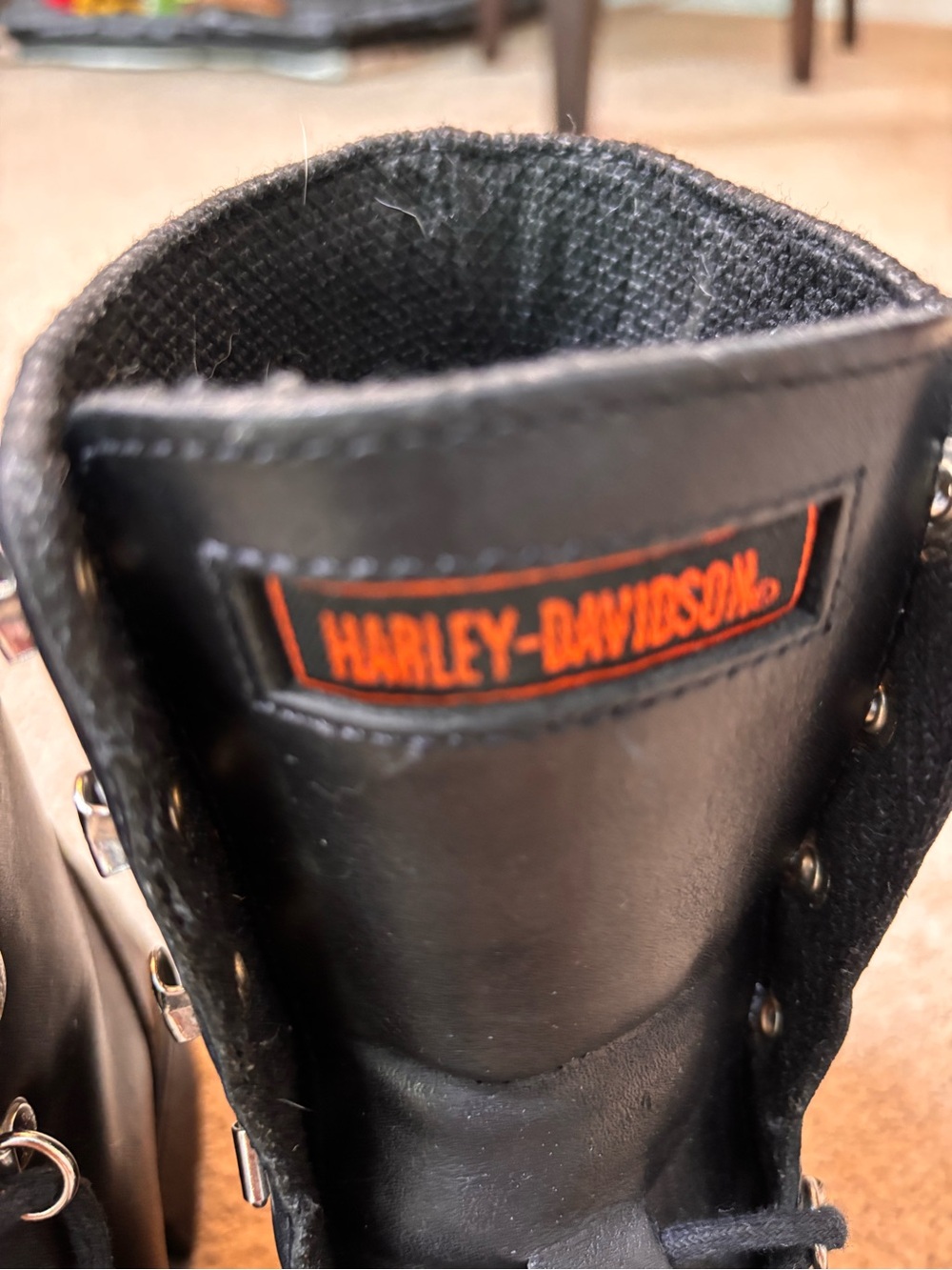 Vintage Harley Davidson 81110 Women’s 6 Black Leather Lace Up Moto Biker Boots - Picture 5 of 14